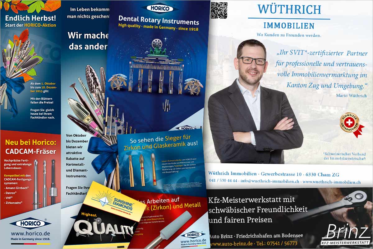 Print-Anzeigen + Werbeanzeigen der Werbeagentur für Metzingen und Dettingen an der Erms